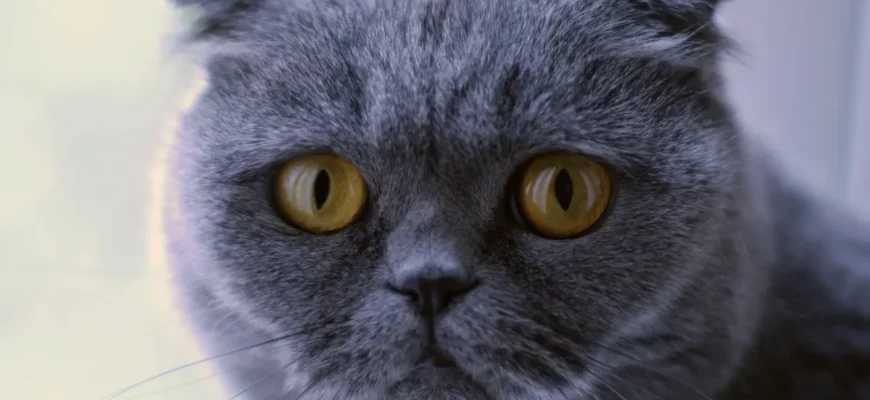 шотландская вислоухая кошка голубого окраса